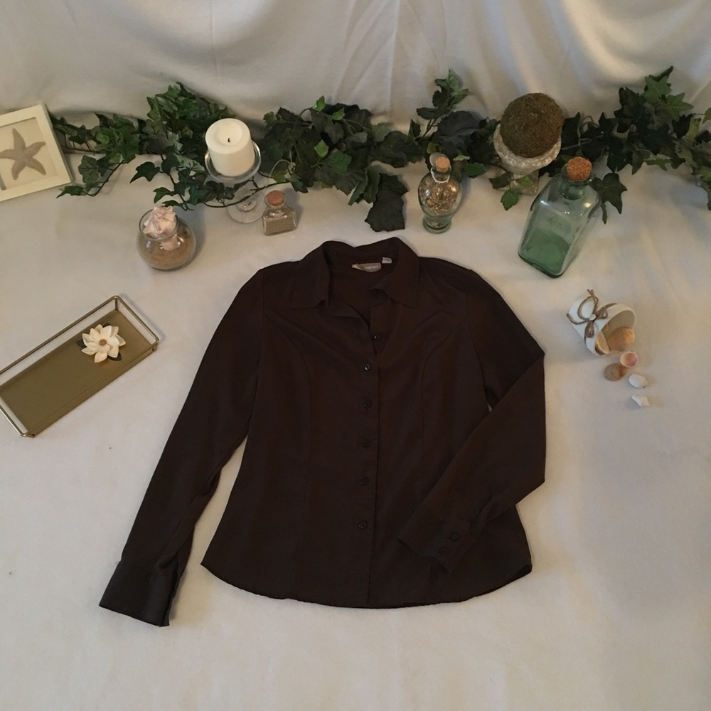 Croft and Barrow brown blouse